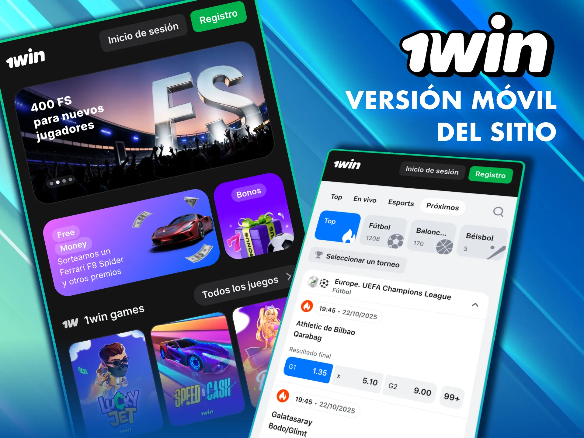 Accede a 1Win desde tu navegador móvil sin descargar la app.